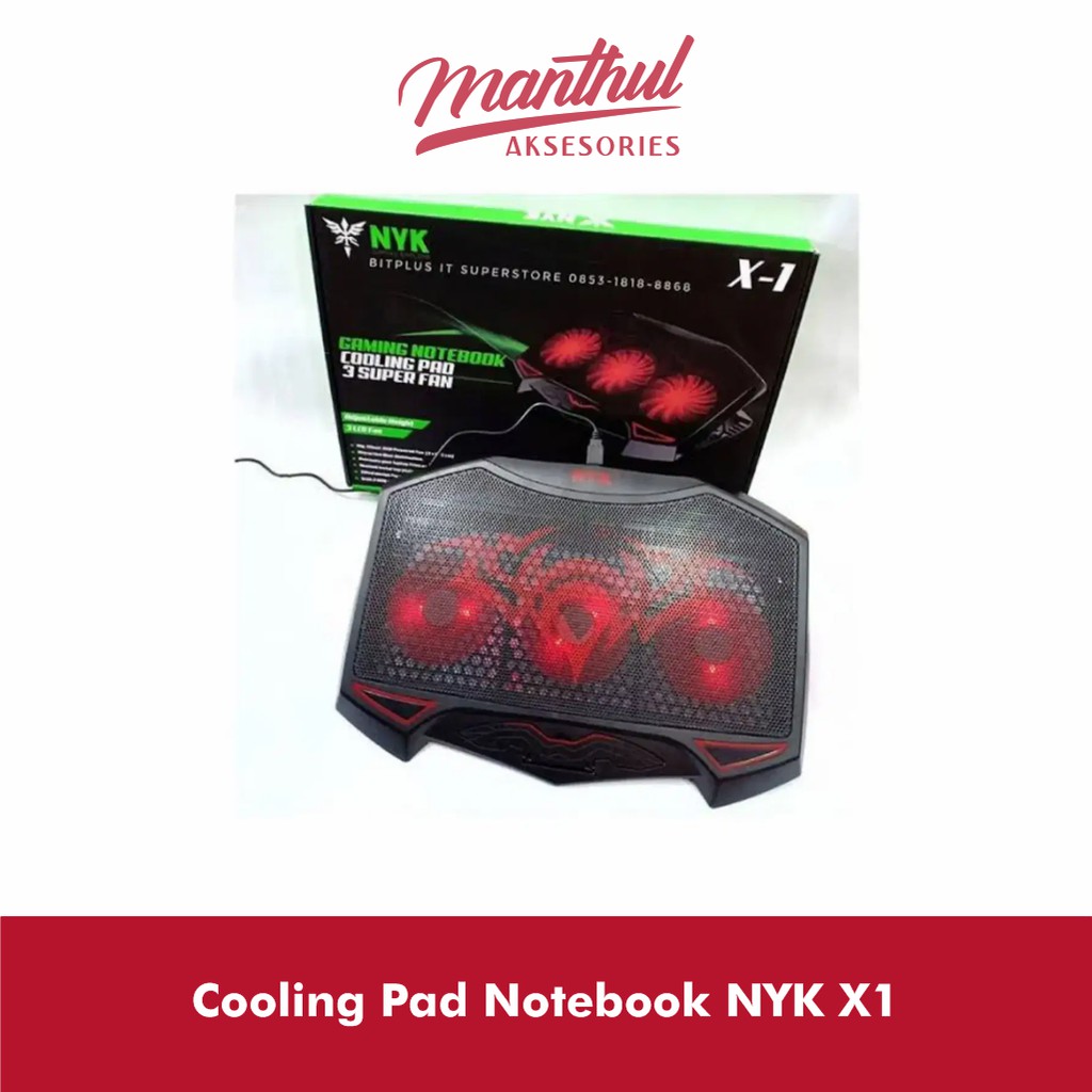 Cooling Pad Laptop Gaming 3 Fan NYK X1 Wind Coaste