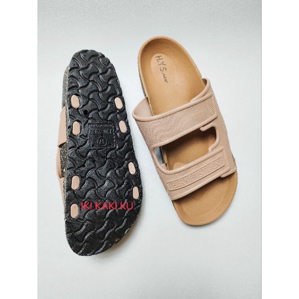 SANDAL GUNUNG WANITA SLOP BIRKEN STOK IMPORT BAHAN JELLY KARET BAN ANGIE RINGAN HYS 2039-1