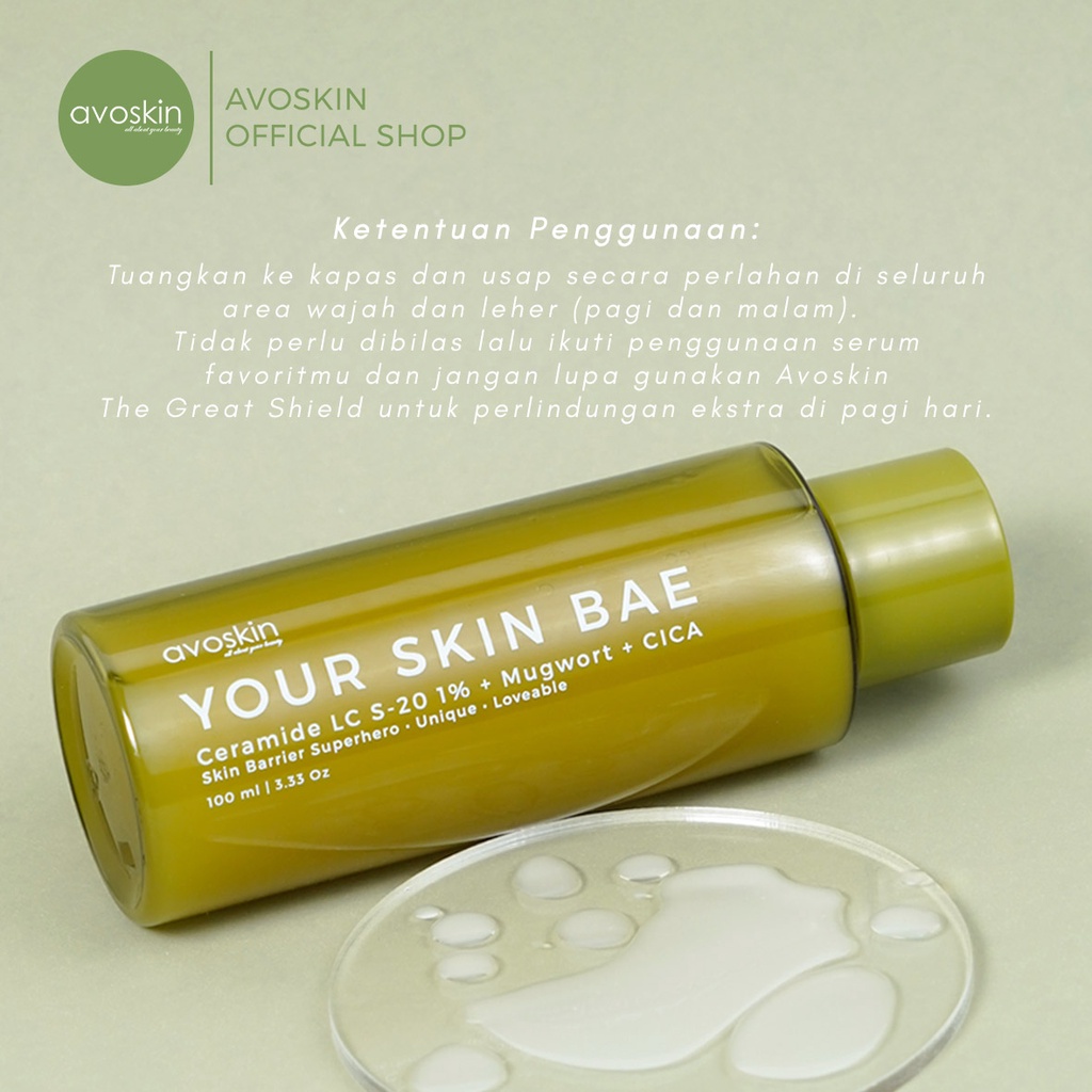 Avoskin Your Skin Bae Ceramide LC S-20 1% + Mugwort + Cica Toner Sachi Beaute