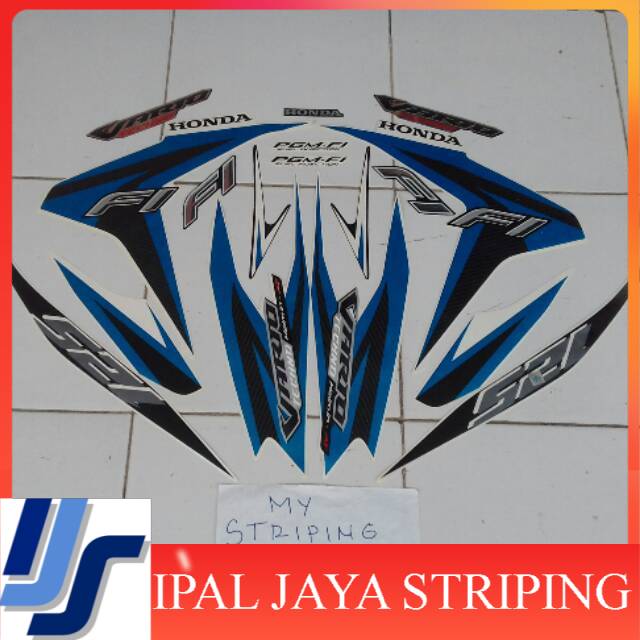 Stiker Vario Techno 125 fi 2013 putih biru