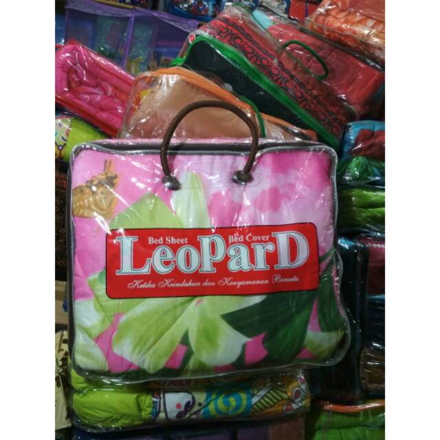 Bed cover murah leopard ukuran 180×200