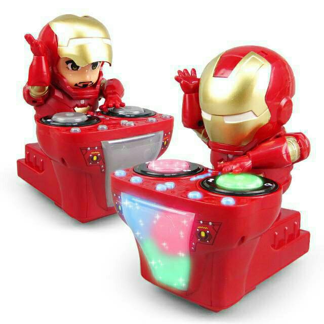 Mainan Robot Dance DJ Ironman Dengan Musik Dan Lampu