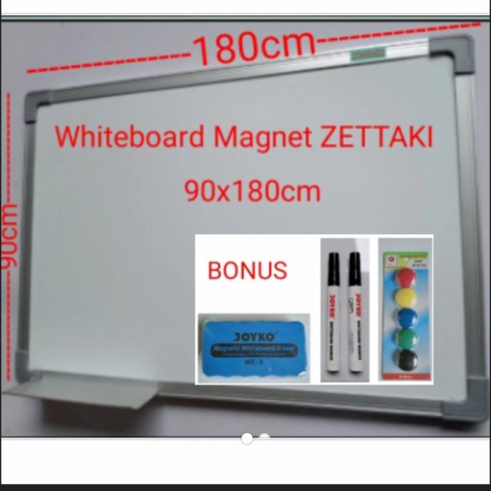 

Papan tulis magnet whiteboard gantung single face ZETTAKI 90x180cm