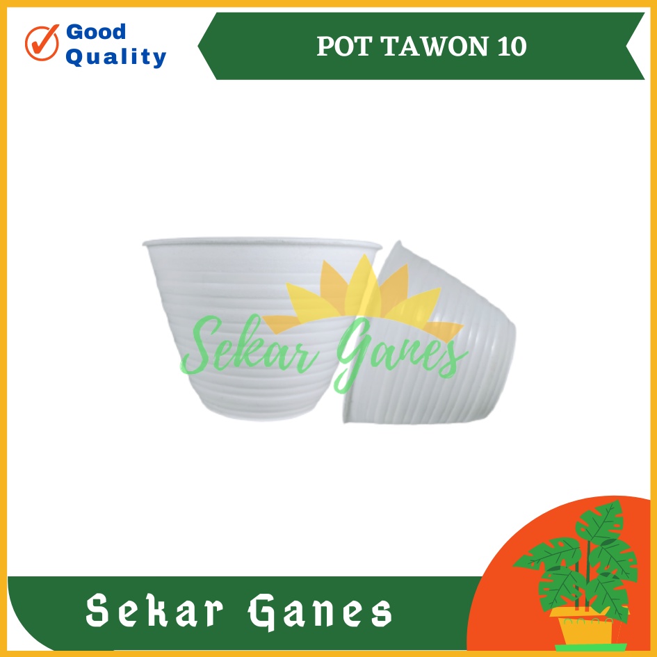 POT TAWON MDN 10 CM PUTIH MOTIF TAWON - POT TAWON 10CM MDN VAS BUNGA TAWON BULAT bunga hias MURAH