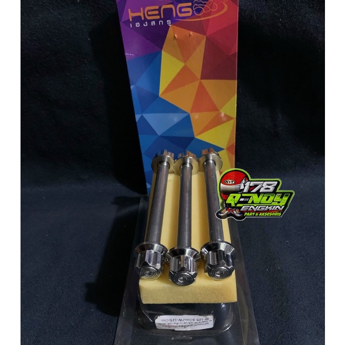 baut dan mur engine/mesin wave125/supra125,125fi,kharisma,kirana by heng original Thailand