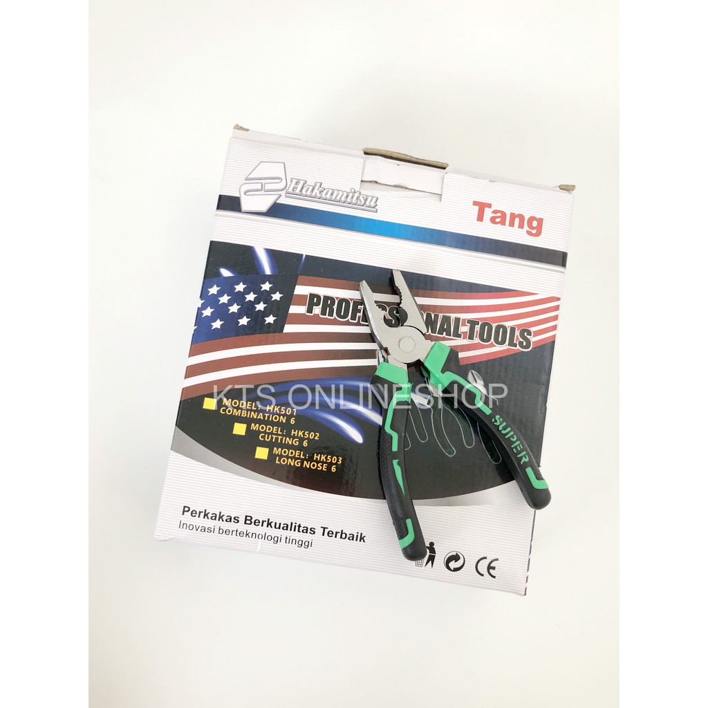 HAKAMITSU TANG KOMBINASI 6INCH JEPIT KABEL BUAYA COMBINATION PLIERS HK-501-1