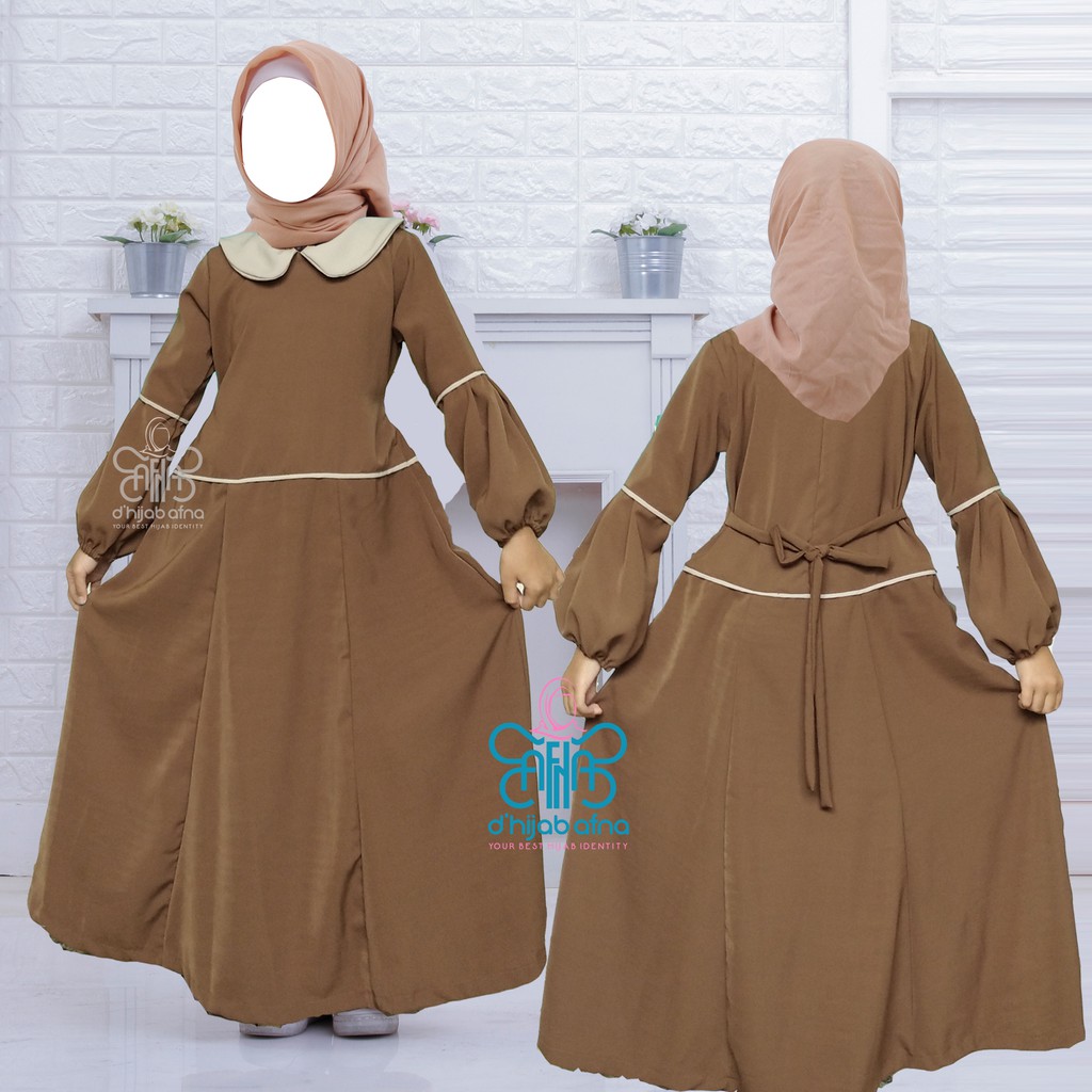 AFNA Gamis Anak Haura - Baju Gamis Dress Anak Wolfis Syari Muslimah