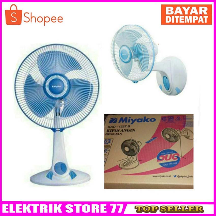 MIYAKO Kipas Angin 2 in 1 Meja &amp; Dinding 9 Inch KAD-927 - Biru