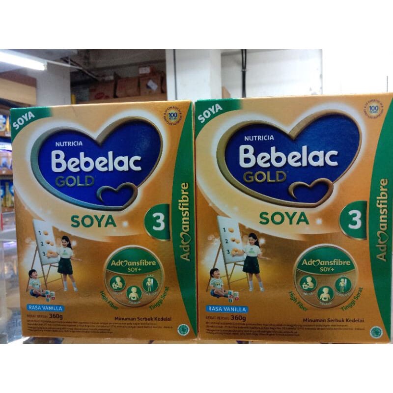 Bebelac Gold Soya 3 Vanila Formula Soya Bubuk 360gr