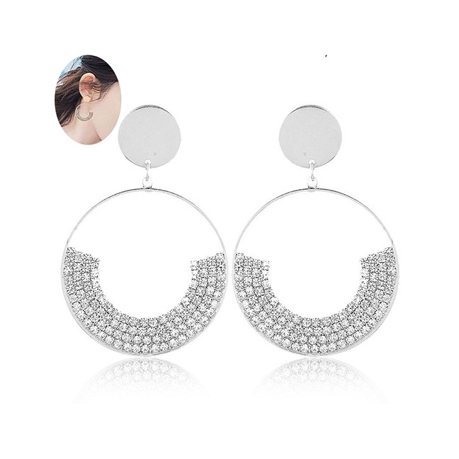 LRC Anting Tusuk Fashion Color Round Shape Decorated A5697X