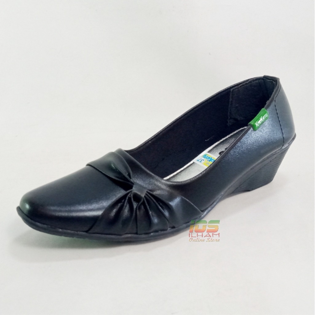 Kickers D.20 Sepatu Pantofel Wanita Pita Sol TPR Hak 37-42 Hitam