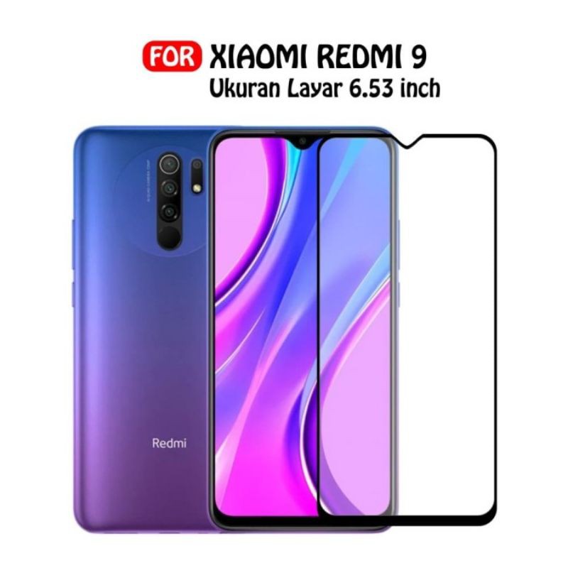 Tempered Glass Redmi 9/9A/9C/Note 9/Note 9Pro Full Black Cover