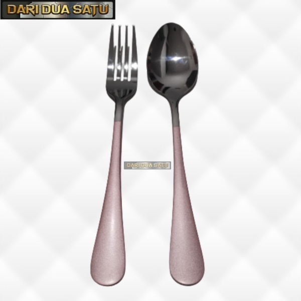 

Jual Sendok Garpu Makan Dinner Spoon Color 1 Set - Merah Muda Berkualitas