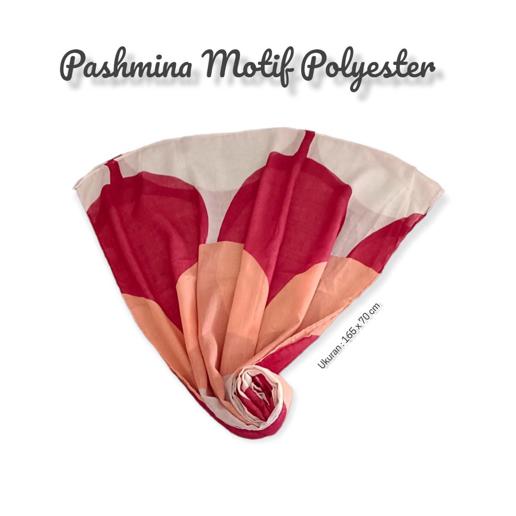 Pashmina Polyester 170cm x 65cm Motif Hijab Polyester Motif