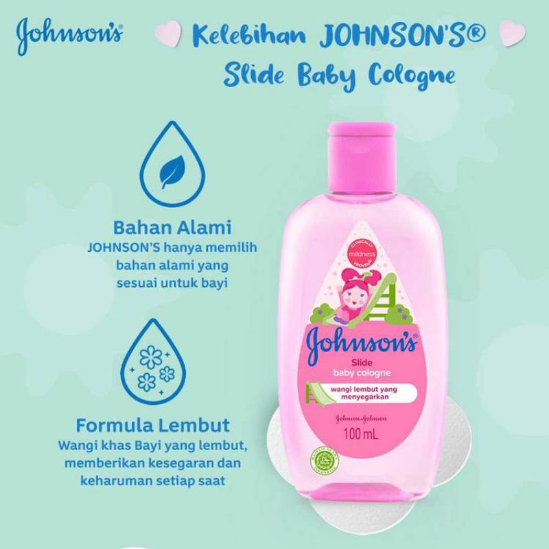 ORIGINAL JOHNSON'S BABY COLOGNE SLIDE 100 ML / JOHNSONS COLOGNE PINK 100ML