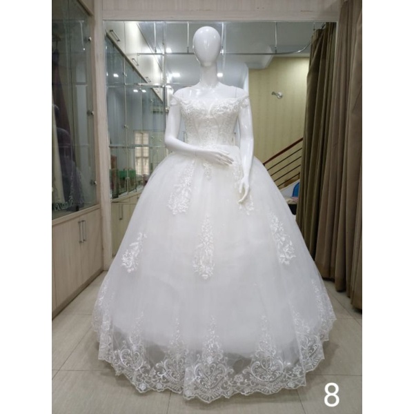 GAUN BARAT/GAUN PENGANTIN GREJA/GAUN PENGANTIN BERBI/GAUN PUTIH/GAUN PENGANTIN PUTIH