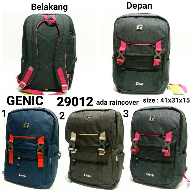 Tas sekolah ransel backpack wanita genic 29012 tas punggung murah remaja