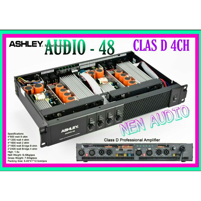 Power Ashley Audio 48 Original 4 Chanel Clas D Amplifier