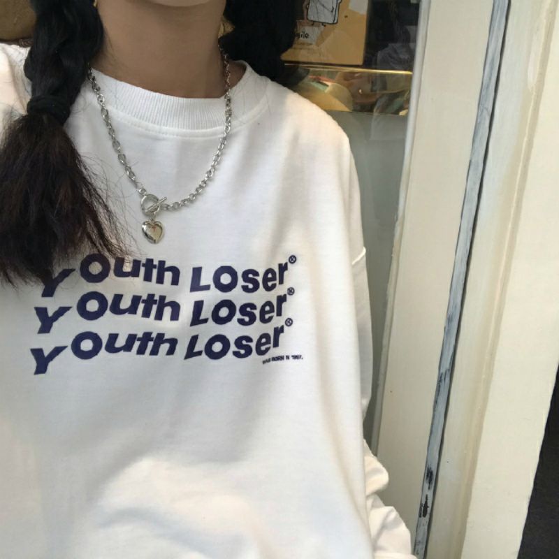 S - XXXXXL(6XL) Sweater YOUTH LOSER Sweatshirt BIGSIZE OVERSIZE Cute Crewneck Pria Wanita Korean Harajuku Style 5XL 4XL 3XL 2XL XL L M S