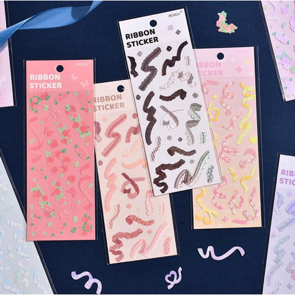

[AF] 1Pcs CARDAMOM FLOWERING SERIES RIBBON STICKER FOR DIY JOURNAL