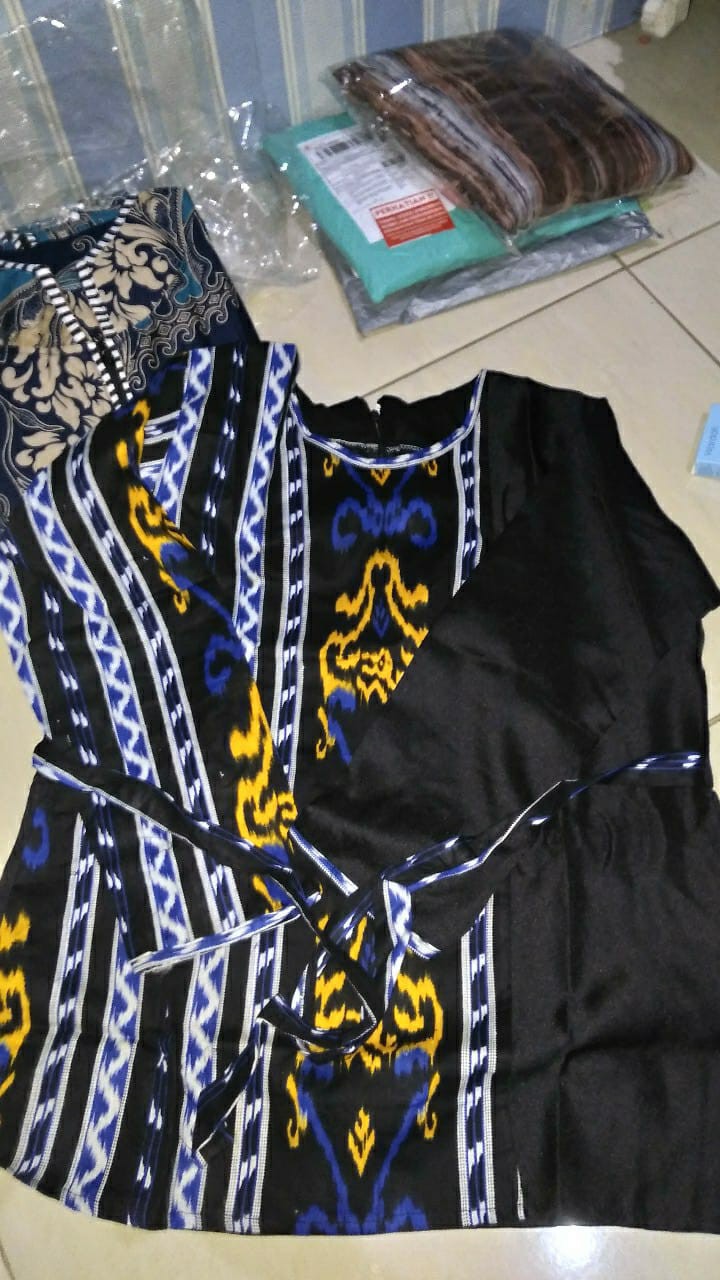 Tey-17 Batik Wanita Asj Sa Hrb026 Kenongo Kemeja Tosca Pendek