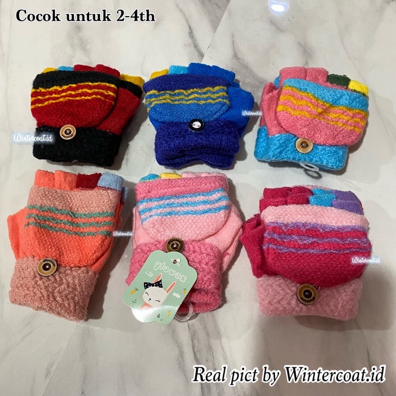 Sarung tangan anak hangat musim dingin kids winter gloves import baby balita rajut knitted hangat river