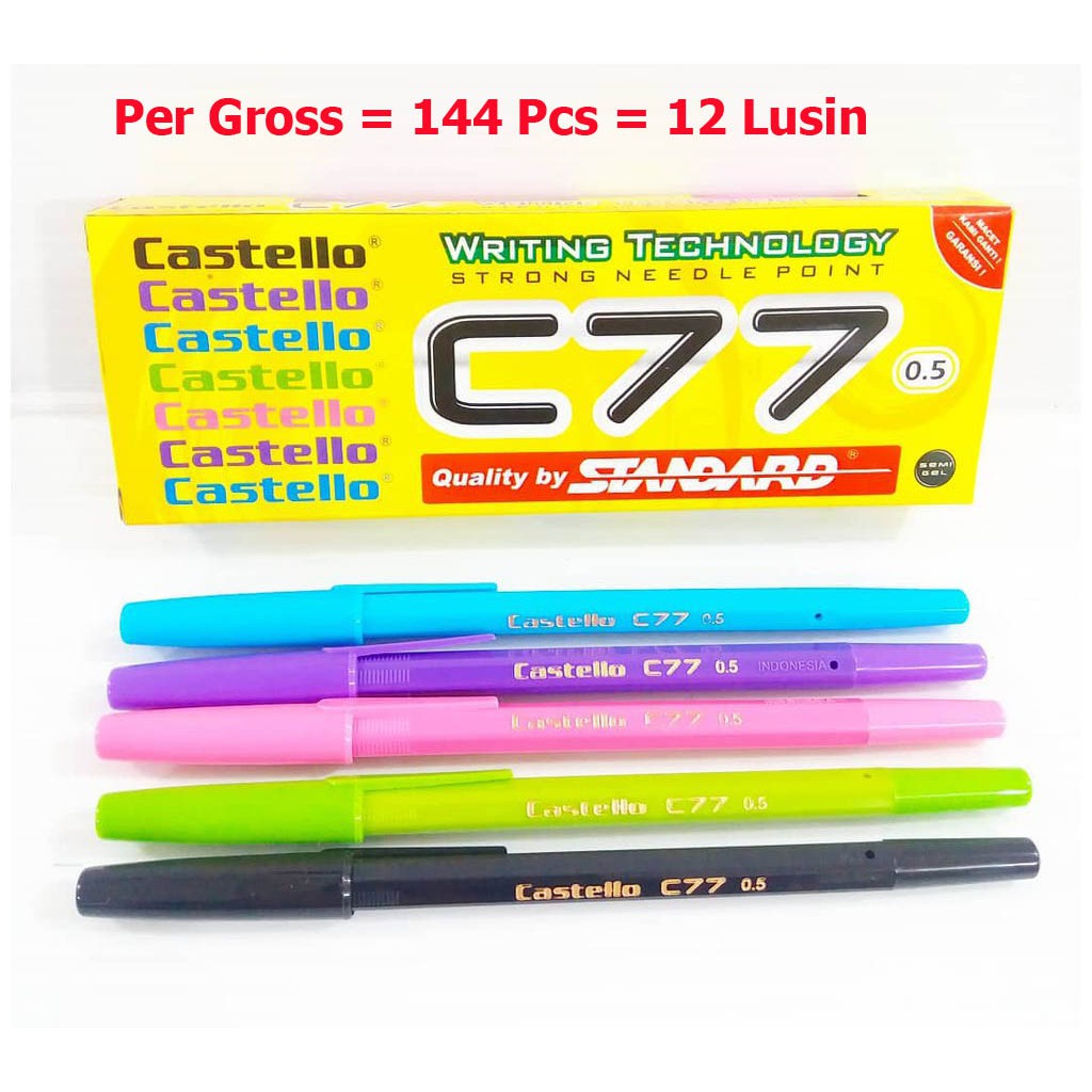 

( Per Gross ) Pulpen Standard Castello Termurah / Per Gross = 12 Lusin / 144 Pcs / Ballpoint / Pen