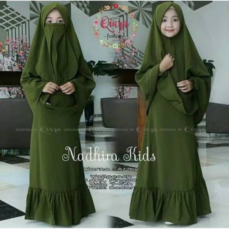 Gamis Nadhira Kids Gamis syar'i anak 9-11 tahun| Baju muslim anak perempuan | gamis anak SD tanggung