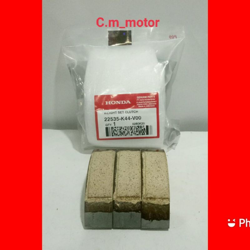 Kampas ganda fully K44 motor Beat stater halus 2016-2019-Scoopy stater halus DLL Asli original