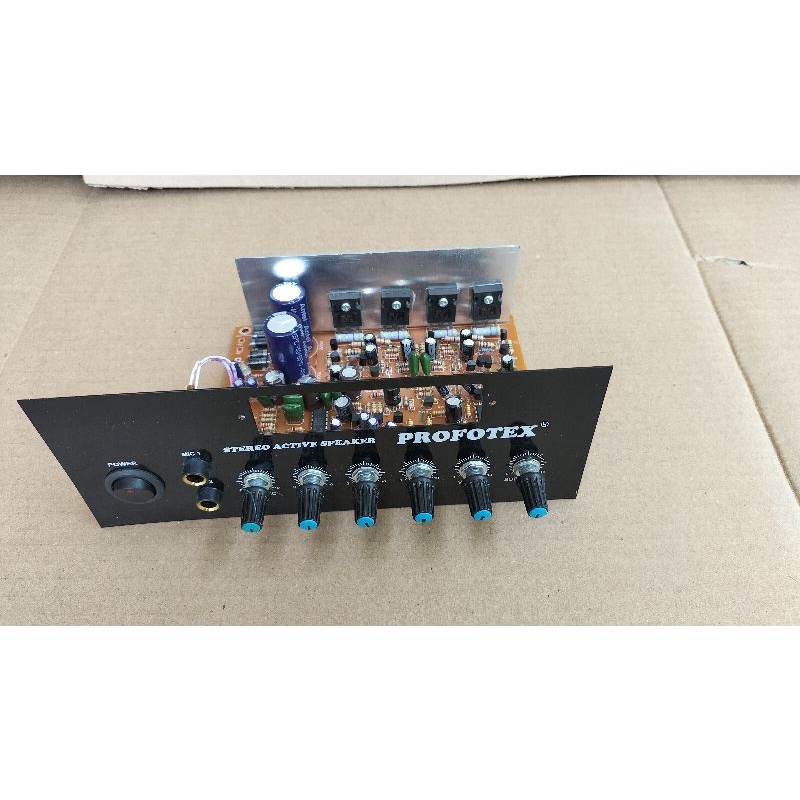 kit Power Ampli speaker aktif PROFOTEX  TIP 2955 3055 stereo echo panel hitam lubang mp3