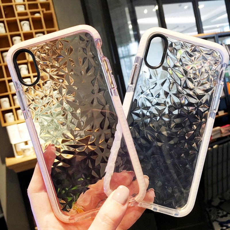 Premium case Iphone 11 Pro 6 6 Plus 7 8 7plus X XS Diamond Pattern Bahan Silikon Lembut Untuk