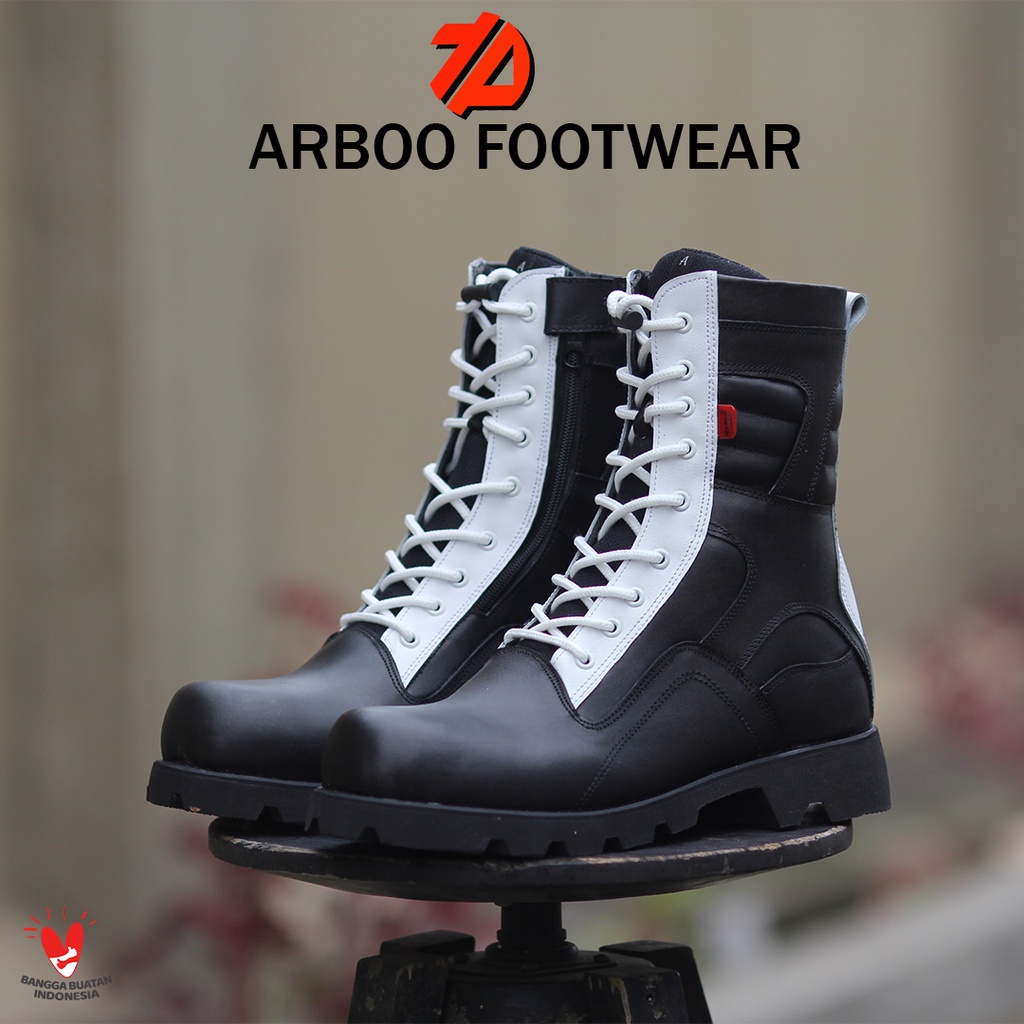 Sepatu pdl provost polri kulit asli Sepatu provost Laras Hitam Putih original arboo sepatu pdl pria