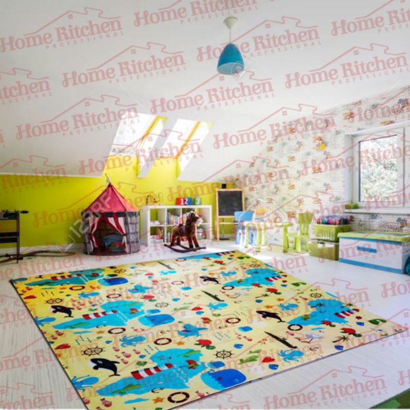 Playmat Matrass Tikar Lipat Shimano Original matras anak bayi FREE BAG 180x200 KHUSUS EKSPEDISI-UNDER THE SEA YELLOW