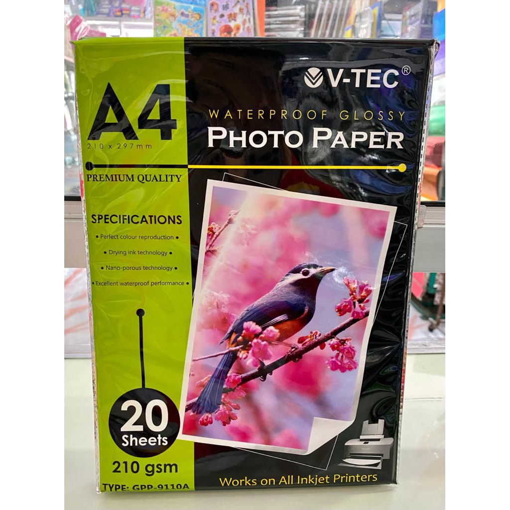 

Kertas Foto/ Photo paper V-tec 210gsm