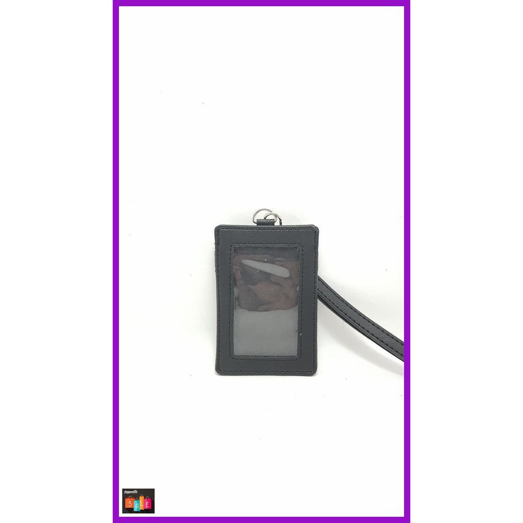 

DOCUMENTO- NAME TAG ID CARD HOLDER KULIT LANYARD TERMURAH BERKUALITAS - HITAM -ASLIII.