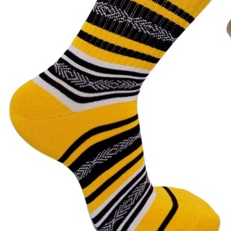 Kaos kaki skate oldschool motif kantoran tribal kuning hitam
