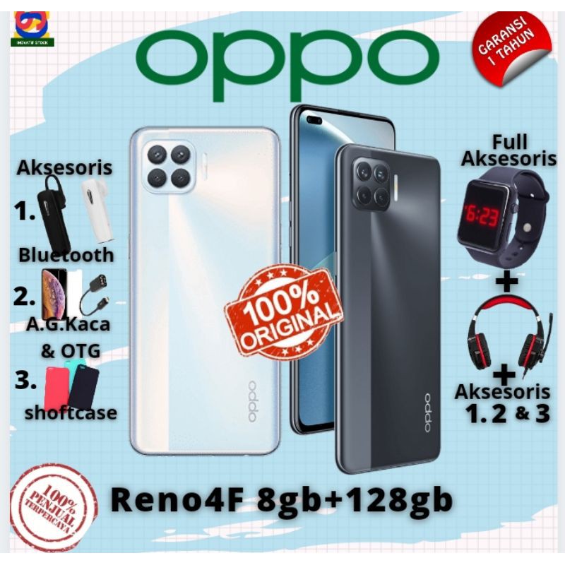 CUCI GUDANG PROMO HP MURAH HP BARU OPPO OPPO RENO 4F 8GB/128GB NEW 100% ORI GARANSI RESMI SELURUH
