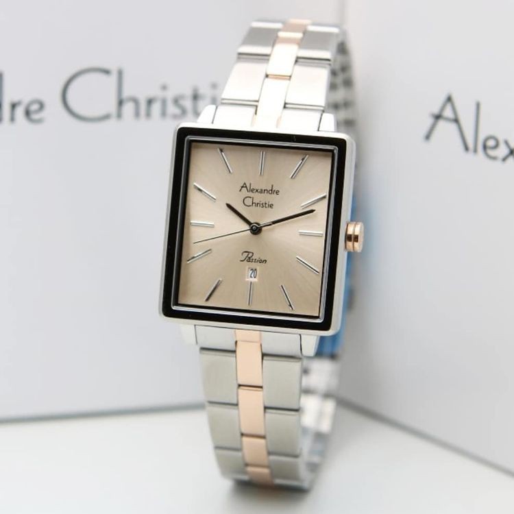 Alexandre Christie AC2895 Original Jam Tangan Wanita Stainless Silver Rosegold
