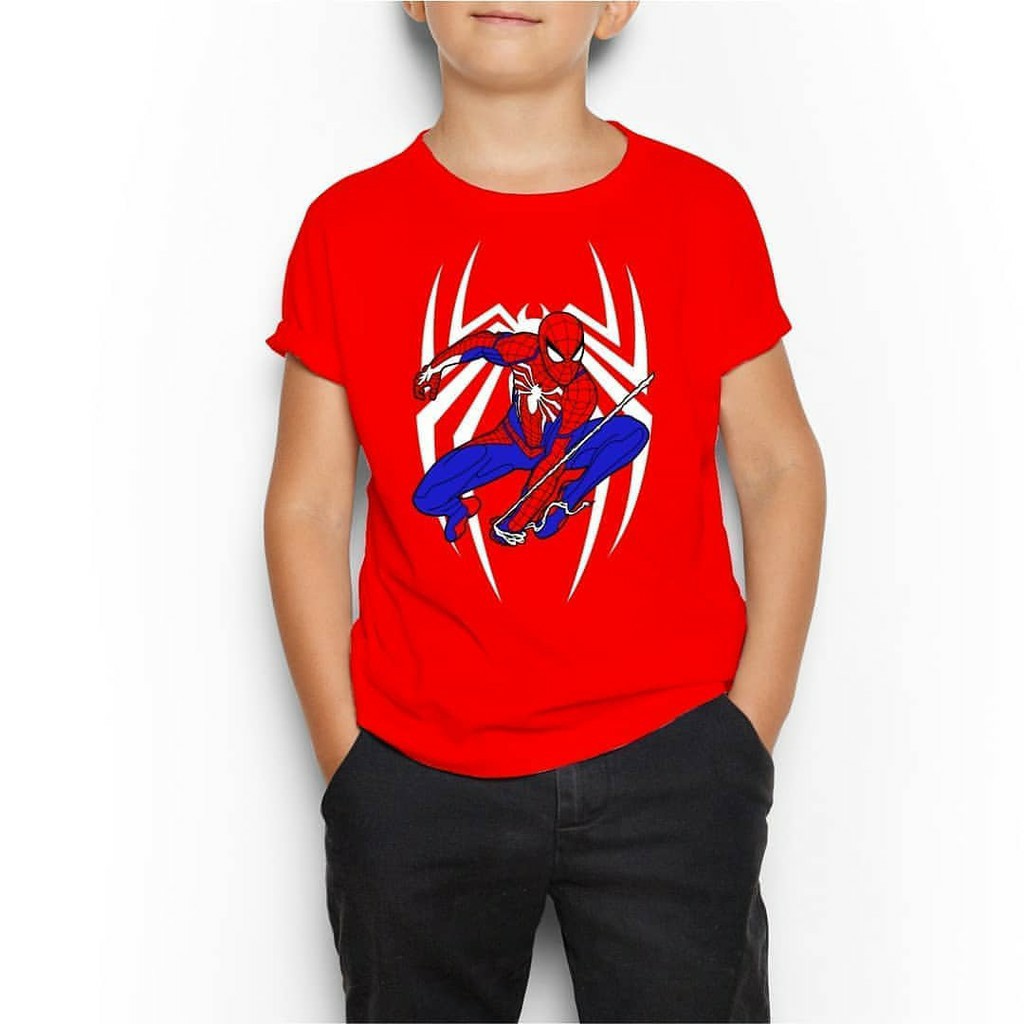 KAOS BAJU ANAK SPIDERMAN MERAH DISTRO ANAK SPIDERMAN