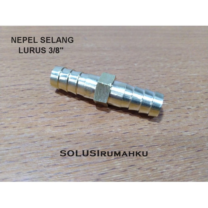 NEPEL SELANG LURUS 3/8 INCH KUNINGAN / SAMBUNGAN SELANG GAS LPG 3/8"