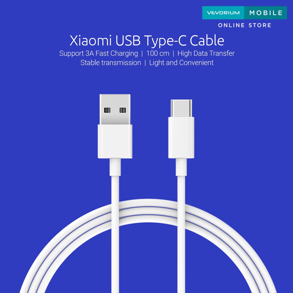 Xiaomi 3A 18W/22.5W USB Type C Data Cable 100cm Fast Charging Kabel Data Charger Type-C Tipe C Original 18 Watt Kabel 1m Cas Ori