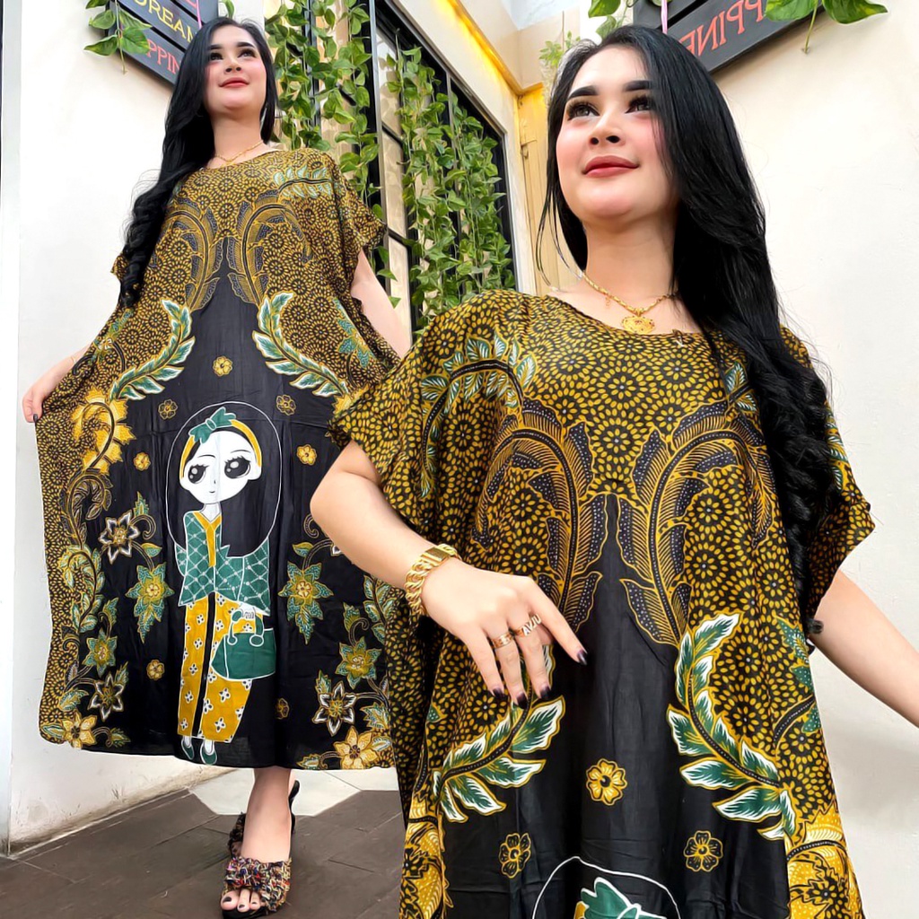 BATIK WANITA DASTER LOWO KELELAWAR KAFTAN RAYON JUMBO MURAH BIG SIZE XXL ( MENTARI DEWINTA MBOK SRI MEKAR SASSA ) KEKINIAN BUMIL SERUT DEPAN MURAH ADEM