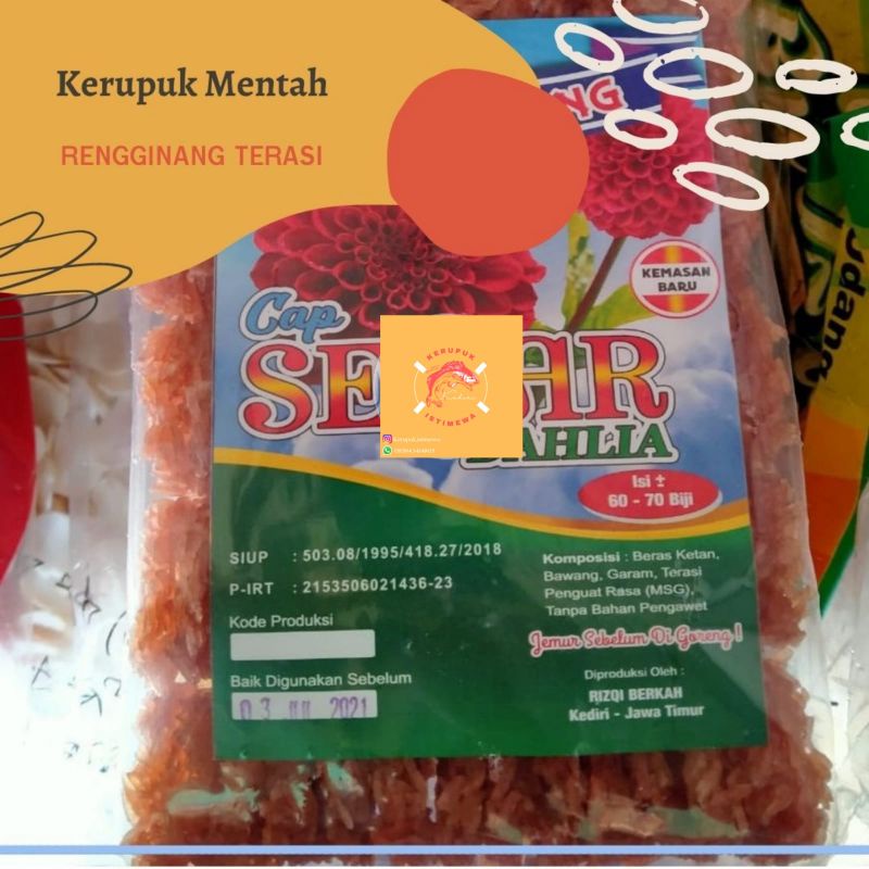 

500 GRAM KERUPUK RENGGINANG RASA TERASI / KERUPUK MENTAH