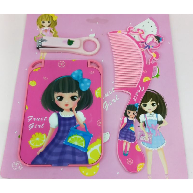 Kaca Sisir Gunting Kuku 1 Set Karakter Lucu