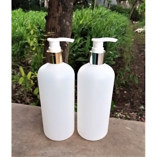 BOTOL 500ML HDPE PUMP GOLD SILVER BOTOL SABUN / BOTOL HDPE 500ML TUTUP PUMP GOLD SILVER