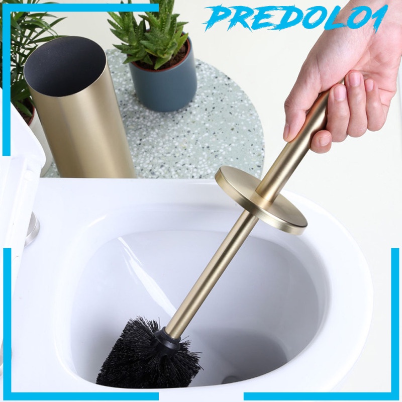 [PREDOLO1] Gold Free Standing Toilet Brush and Holder No Dead Corner for Bathroom Clean