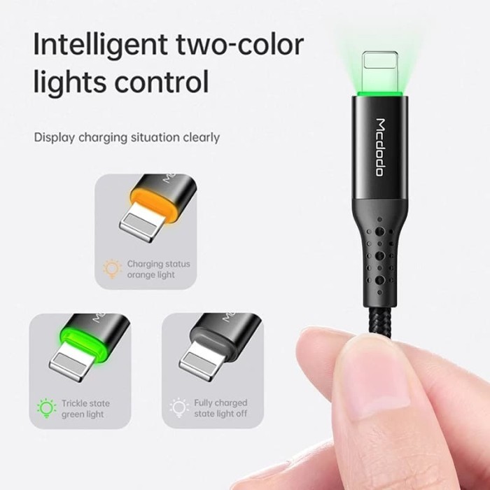 MCDODO Kabel Charger &amp; Data iPhone USB 3A Auto Power Off Lightning iPhone Quick PD