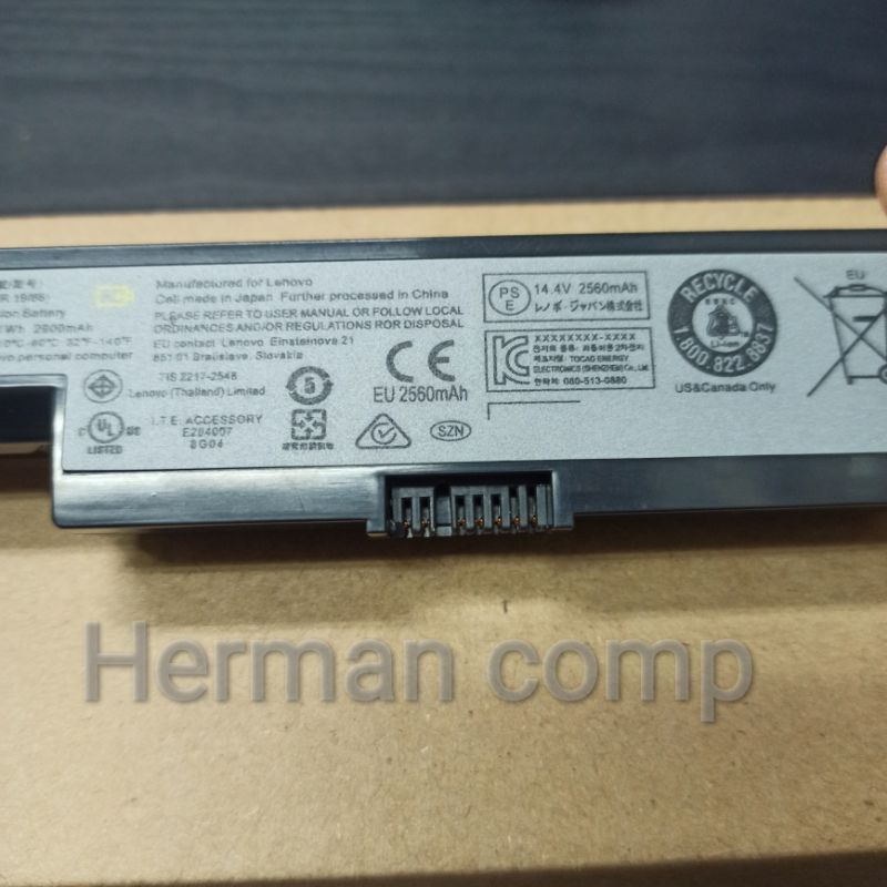 Original Baterai Lenovo 45N1182, 45N1183, 45N1186, 45N1187, L12L4E55, L12M4E55, L12S4E55, L13L4A01, L13M4A01, L13S4A01