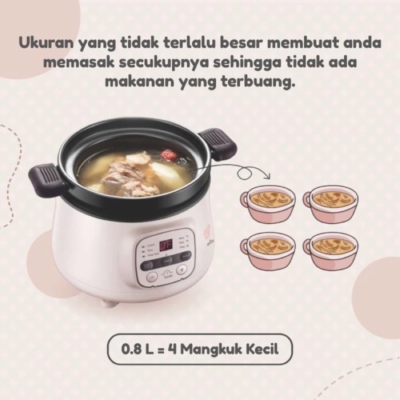 Emily Slow Cooker 0.8L (ESC-35004)/Peralatan Mpasi anak