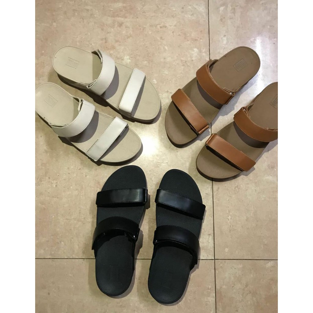 Fitflop Shiny Leather Flip and Slide Sandal Fitflop Wanita